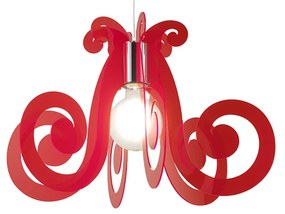 Sospensione Mizar 1 Luce In Metacrilato Rosso Fluorescente Space Collection