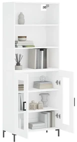 Credenza bianca 69,5x34x180 cm in legno multistrato