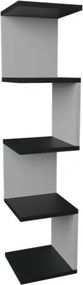 Mensola Ad Angolo Zig-Zag 5 Ripiani 25x25x109 Musa Bianco E Antracite