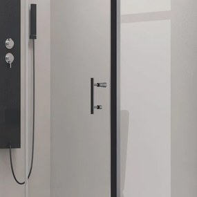 Kamalu - box doccia ad angolo 120x70 cm con telaio nero e anta scorrevole kfn5000s