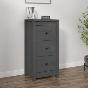 Credenza Grigia 40x35x80 Cm İn Legno Massello Di Pino /