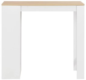 Tavolo da bar con ripiano bianco 110x50x103 cm