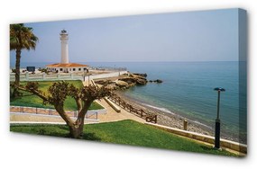 Stampa quadro su tela Lighthouse della Costa della Spagna 100x50 cm