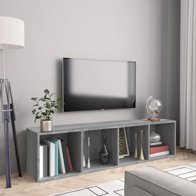 Libreria/Mobile TV Grigio Sonoma 143x30x36 cm Legno Multistrato