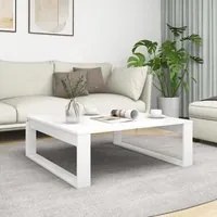 Tavolino da Salotto Bianco 100x100x35 cm in Legno Multistrato 808630