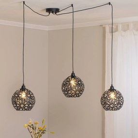 Lampada a sospensione Fellini MR-897 Opviq, dimmerabile, Nero, Soggiorno / Sala da pranzo, Metallo, Moderno, Lampada a sospensione