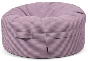 Puof a sacco viola con rivestimento in velluto a coste Roll 105 – SLOWDOWN