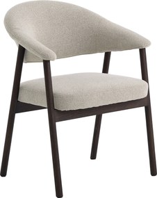 Sedia imbottita GARDA Beige Mélange (tessuto Lake 120) / rovere Dark Espresso