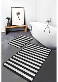 Tappetini da bagno bianco-nero in set da 2 100x60 cm - Minimalist Home World