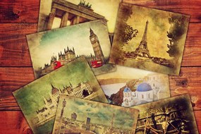 Carta da parati – Cartoline delle metropoli mondiali