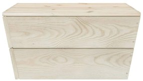 Set Divani da Giardino su Pallet 9 pz in Legno Abete Impregnato