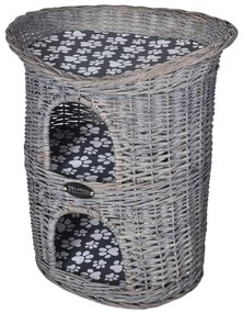 Albero Gatti 2 Livelli İn Salice Casetta/cuccia/tiragraffi Con Cuscino /