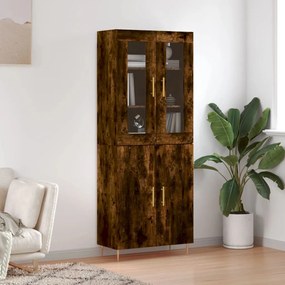 Credenza Rovere Fumo  69,5x34x180 Cm İn Legno Multistrato /