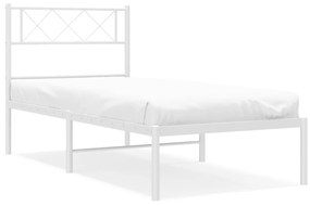 Giroletto con testiera metallo bianco 107x203 cm