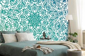 Carta da parati – Mandala blu-verde