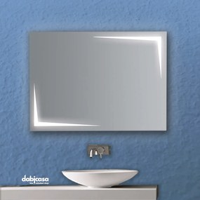 Specchio Linea "Zeus" Retroilluminato Con Decori LED 80x60 cm Reversibile