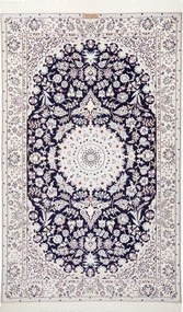 Nain Tappeto persiano 120x190 Blu (Iran) Annodato A Mano