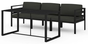 Set divani da giardino 4 pz con cuscini in alluminio antracite