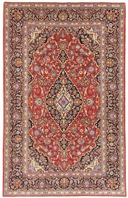Kashan Tappeto 140x230 Rosso (Iran) Annodato A Mano
