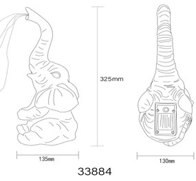 Globo 33884 - Decorazione solare a LED 20xLED/0,02W/3V IP44 elefante