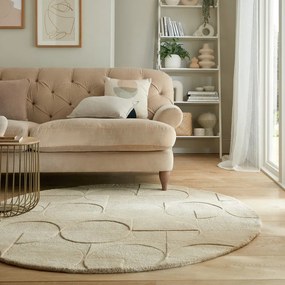 Tappeto rotondo in lana beige ø 160 cm Gigi - Flair Rugs