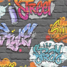 Carta Da Parati Graffiti Multicolore L179-01 /