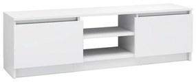 Mobile Porta TV Bianco Lucido 120x30x35,5 cm Legno Multistrato