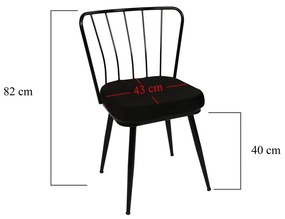 Sedie da pranzo in metallo nero in un set di 2 Yildiz - Kalune Design