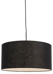 Lampada a sospensione nera paralume nero 50 cm - COMBI 1