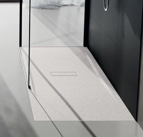 Novellini Piatto Doccia Custom Touch Cm 120x70 Effetto Pietra Naturale in acrilico Bianco Morbido