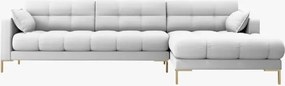 Divano angolare 5 posti in tessuto Bouclé gambe oro - L293 cm