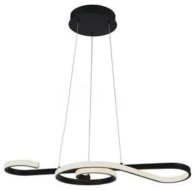 Lampadario LED a Sospensione 18W 2260lm Design Moderno Circolo Spirale Lunga 700mm Colore Nero 3000K SKU-8020