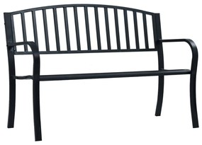Panchina da giardino 125 cm nera in acciaio