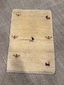 Gabbeh Tappeto 60x40 Beige (Iran) Annodato A Mano