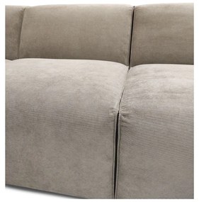 Divano angolare in velluto a coste beige (angolo destro) Sting - Scandic