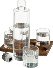 Set caraffa e bicchieri di colore naturale in vetro 1 l Linea Duo – Casa Selección