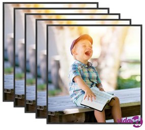 vidaXL Cornici Foto Collage 5 pz per Tavolo Nere 30x30 cm in MDF