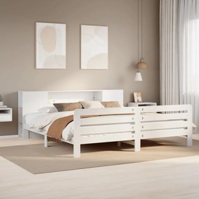 Giroletto Senza Materasso Bianco 180x200 Cm Legno Massello Pino /