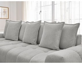 Divano angolare grigio chiaro allungabile e con contenitore (penisola a sinistra/chaise lounge) con rivestimento in ciniglia Everest – Bobochic Paris