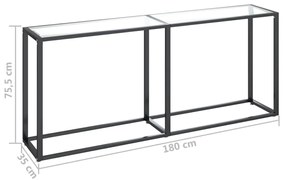 Tavolo Consolle Trasparente 180x35x75,5 cm in Vetro Temperato