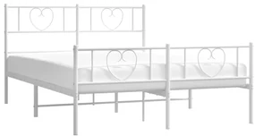 Giroletto con testiera e pediera metallo bianco 140x190 cm