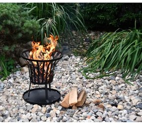 Griglia portatile a legna nero