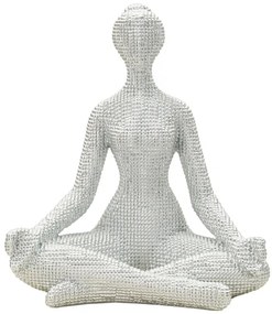 Donnina Yoga Silver CM 20,5X15,5X23 Elegante Decorazione