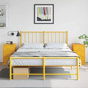 Comodini 2 Pz Giallo Senape 34,5x39x62 Cm İn Acciaio /