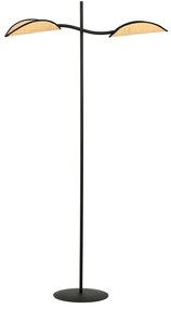 Piantana Contemporaneo Ares Acciaio Nero Marrone 2 Luci E14 Ip20
