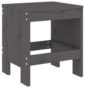 Set da bistrot da giardino 3pz grigio in legno massello di pino