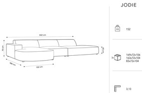 Divano angolare in velluto blu (angolo sinistro) Jodie - Micadoni Home