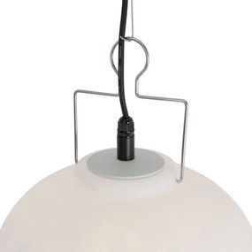 Lampada a sospensione da esterno bianca 35 cm con spina IP44 - Pion