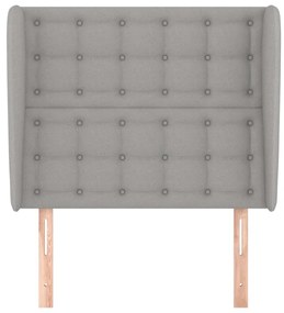 Testiera ad orecchio grigio chiaro 93x23x118/128 cm in tessuto