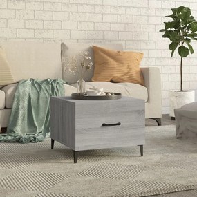 Tavolino da salotto gambe in metallo grigio sonoma 50x50x40 cm